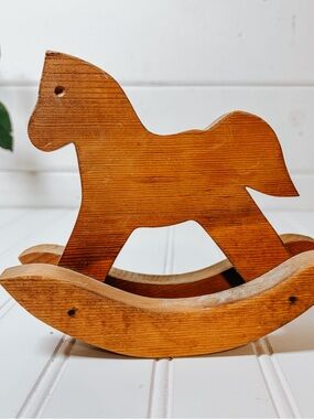 Vintage Handmade Wooden Rocking Horse | Baby Room Nursery Kids Room
